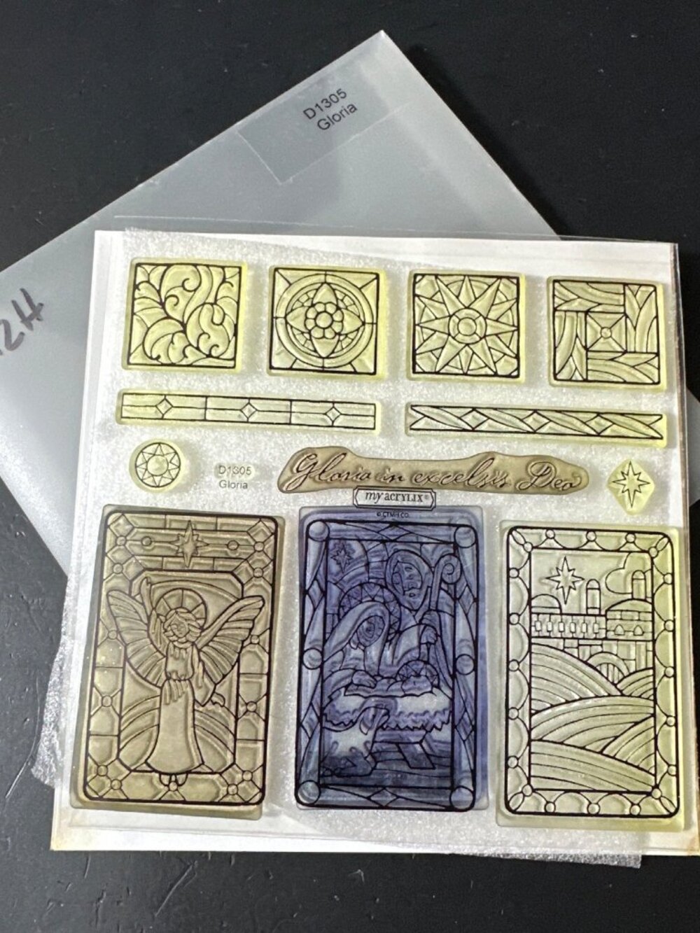 CTMH D1305 Gloria Stained Glass Acrylic Stamps